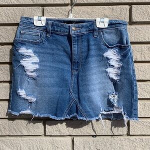 Hollister High-rise Cutoff Distressed Denim Mini Skirt 30/Size 11